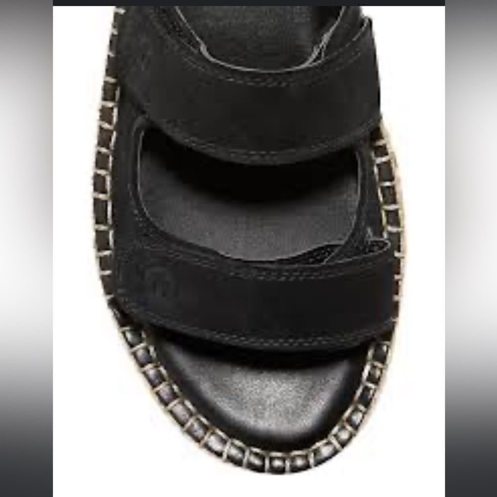 Cole Haan Cloudfeel Espadrille Double Strap Leather Slides with Jute, 5, NWOB - Picture 2 of 10